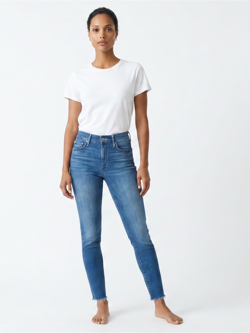 MOTHER The Looker Ankle Fray Jeans 20,000 Leagues Under The Sea size 24